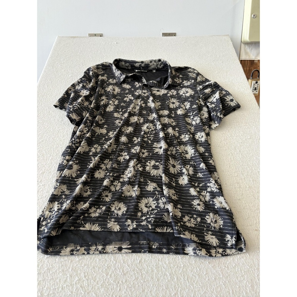 Travis Mathew Shaded Grove Black Floral size 2XL mens polo shirt